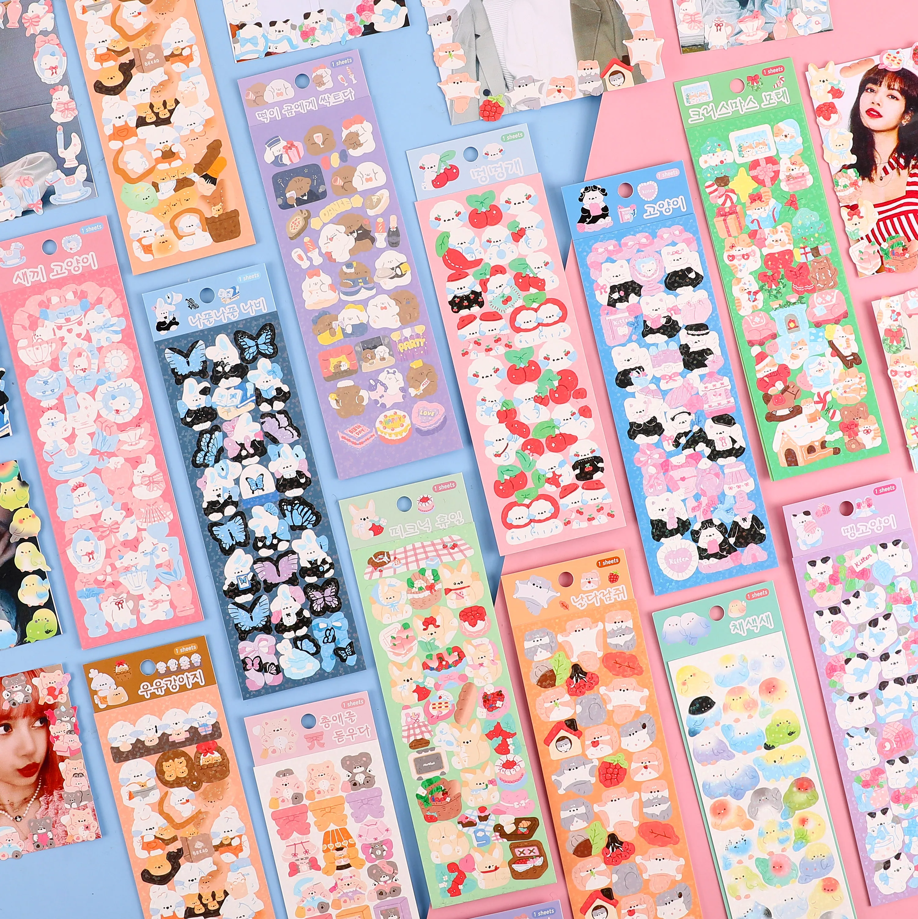 Sparkling Cute Stickers Kids Scrapbook Card DIY Animal Cartoon Sticker Journal Laptop Album Play House Sticker animal stickers cartoon sticker cartoon stickers decorative stickers stationery stickers paper stickers adhesive stickers self adhesive stickers