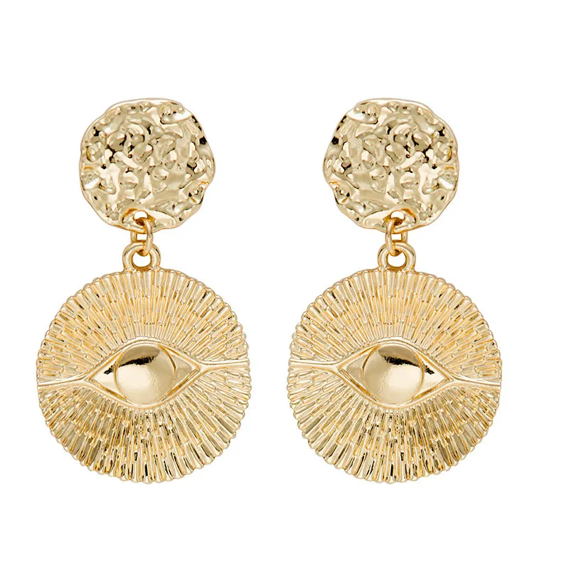 

Autumn Winter Eyes Shape Drop Earrings for Women Vintage Coin Pendant Earrings Boho Style Girls Party Jewelry Wholesale Gifts