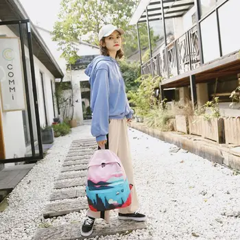 

Women Fashion Backpack Canvas Casual Rucksack for Teenager Girls School Shoulder Bag Bagpack M5TE