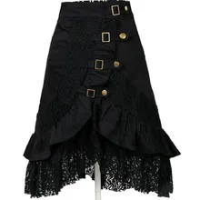 Women's autumn and winter European style lace edge punk rock Gothic skirt woven skirt    y2k skirt