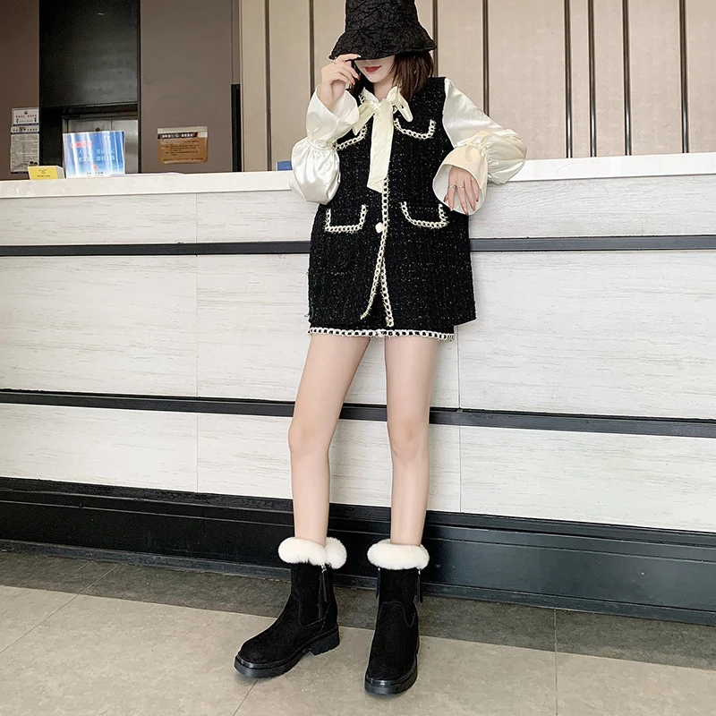 2020 NEW Boots for Women Fashion Black Kid Suede Women's Boots Plush Winter Boots Female Women Shoes Snow Boots Women's Shoes 2020 NEW Boots for Women Fashion Black Kid Suede Women's Boots Plush Winter Boots Female Women Shoes Snow Boots Women's Shoes