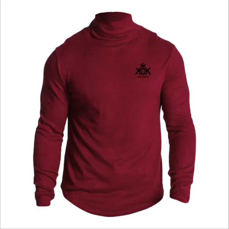 suéter de Otoño Invierno para hombres, Джерси, Повседневное de Цвет твердых de cuello alto para hombres, pulóveres de algodón de p