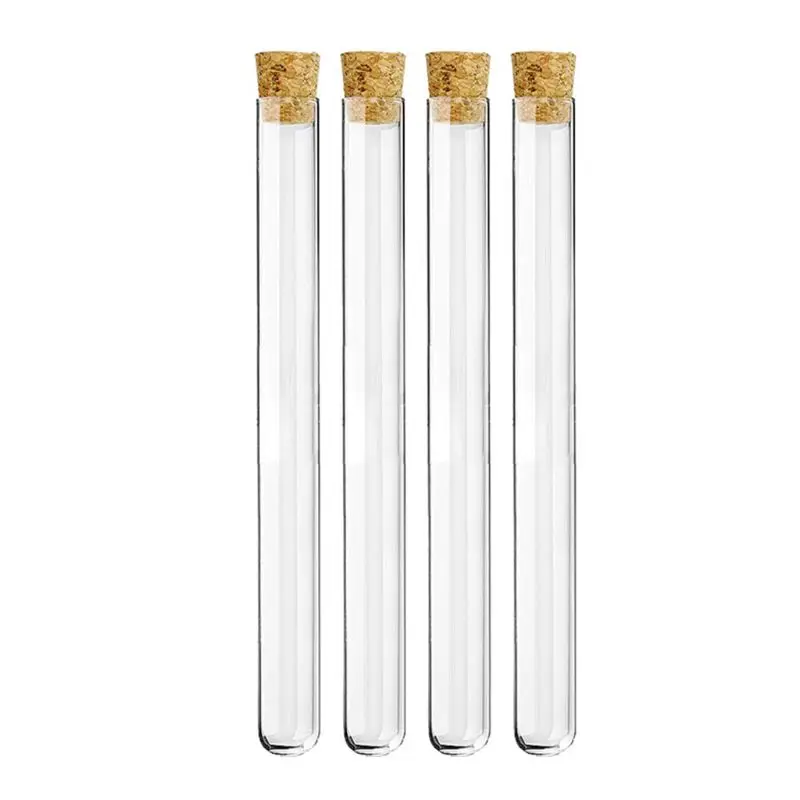 

100 Pcs Plastic Test Tube with Cork Stopper Bead Storage Vial Containers N0HC