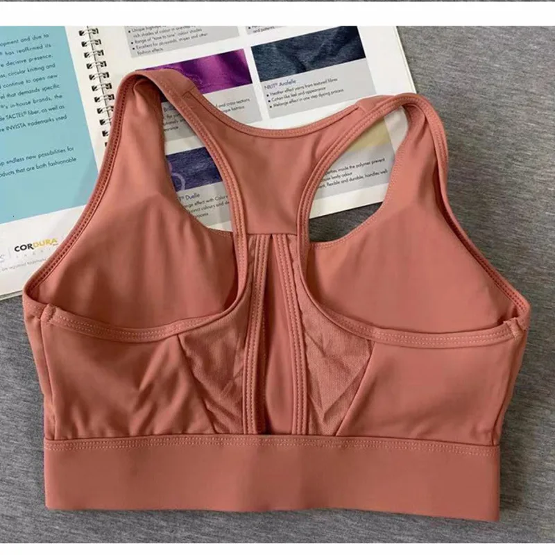 sports bra Woman large size fitness Yoga Shirt crop top Zipper Push-up female underwear Workout Bodybuilding Running NCLAGEN
