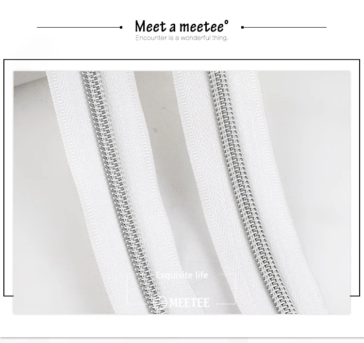 4/8 м Meetee нейлон код со стандартом ISO в Гуанчжоу Китай Золотой зуб катушки молнии для шитья «сделай сам» с открытым концом, сумки для занятий спортом, аксессуары для одежды ZA030