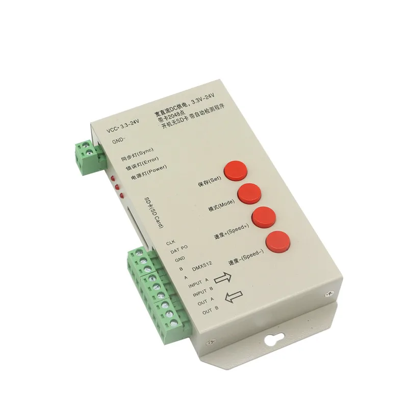 DC5 ~ 24 В контроллер RGB T1000S 128 ГБ 256 sd карта APA102 WS2801 WS2811 WS2812B LPD6803 DMX512 светодиодный 2048