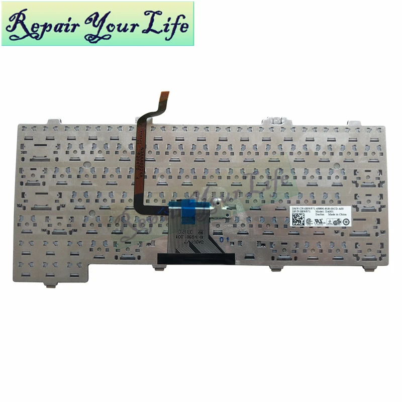 Клавиатура для ноутбука Dell Latitude XT2 XT1 XT, английская CN-0RW571 США 65890 DA001, черные КБ, синие клавиши, аксессуары
