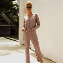 Cotton Linen Women Jumpsuit Fashion Casual Solid Color V-neck Long Sleeve Pocket Button Playsuit overol mujer 2020 New Hot E Cotton Linen Women Jumpsuit Fashion Casual Solid Color V-neck Long Sleeve Pocket Button Playsuit overol mujer 2020 New Hot E