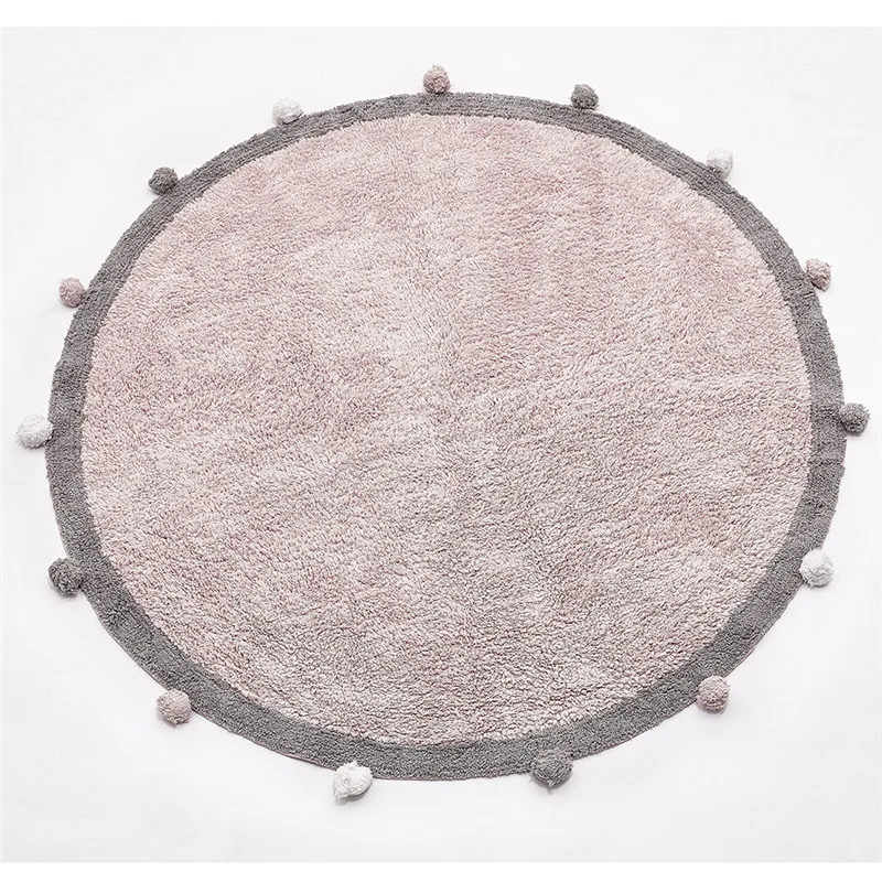 Nordic ball cotton floor mat children's room decoration home anti-slip pad children's pure color toy floor mat
