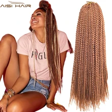 Омбре плетеные волосы Сенегальские скрученные волосы на крючках косички синтетические волосы для наращивания черного коричневого цвета 30 корней 1" 18" 24"