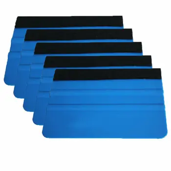 

10*7cm Plastic Scraper Kit Spare Car Anti scratch Blue+Black Accessories 5Pcs