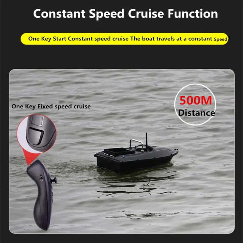 16 GPS 500M Fixed Speed Cruise RC Bait Boat 6Hour Yaw Automatic Calibration Waterproof Nigh Lighting High Speed RC Fishing Boat 5