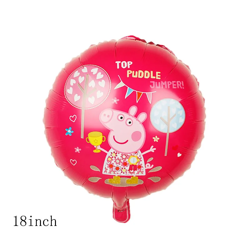 Свинка Пеппа вечерние принадлежности 1 шт. Свинка Пеппа фольга с днем рождения воздушные шары на день рождения украшения для детской вечеринки Свинка Пеппа игрушки на день рождения - Цвет: 18in balloon3
