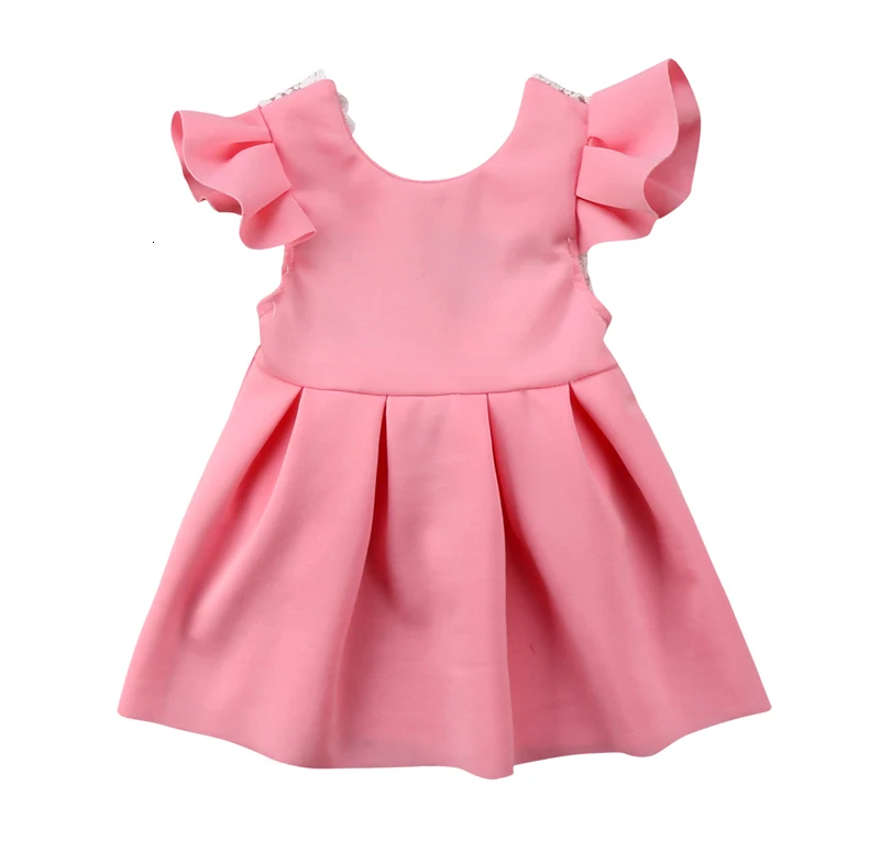 Pudcoco Lovely Kids Baby Girls Clothes Cotton Fly Sleeve Knee-length Dress 3m-3y Pudcoco Vestidos