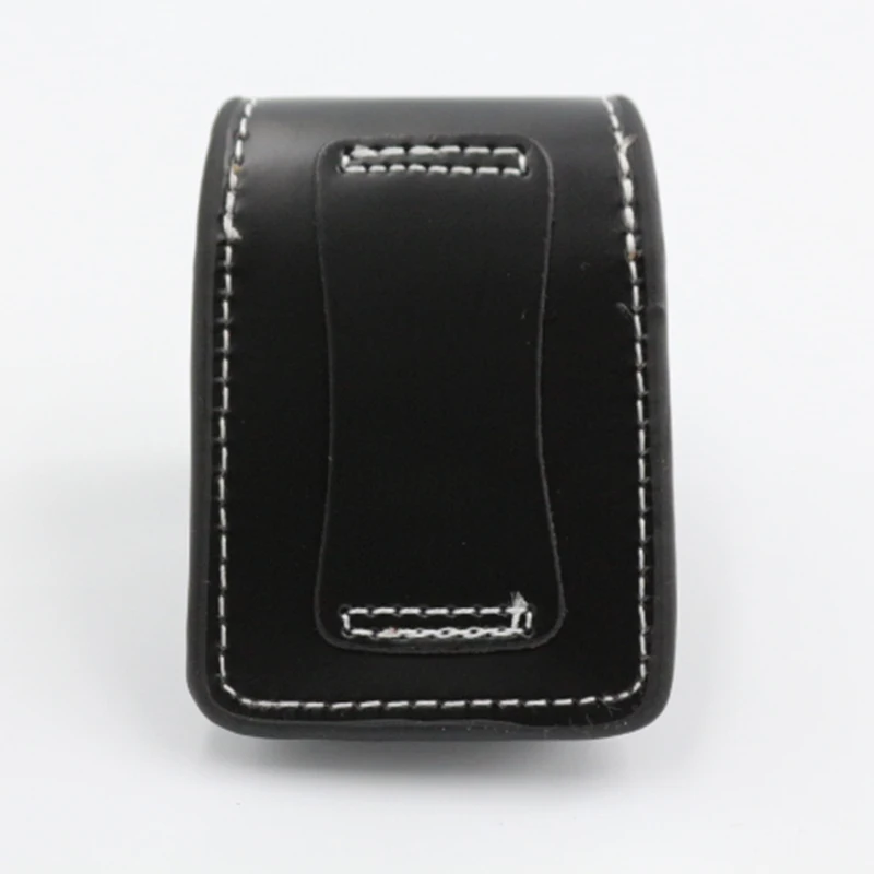 Удобный мужской чехол для зажигалки черный кожаный керосиновый портативный