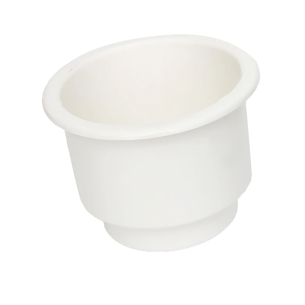 White Side Hole Recessed Cup Drink Holder, For Marine Boat Car Rv