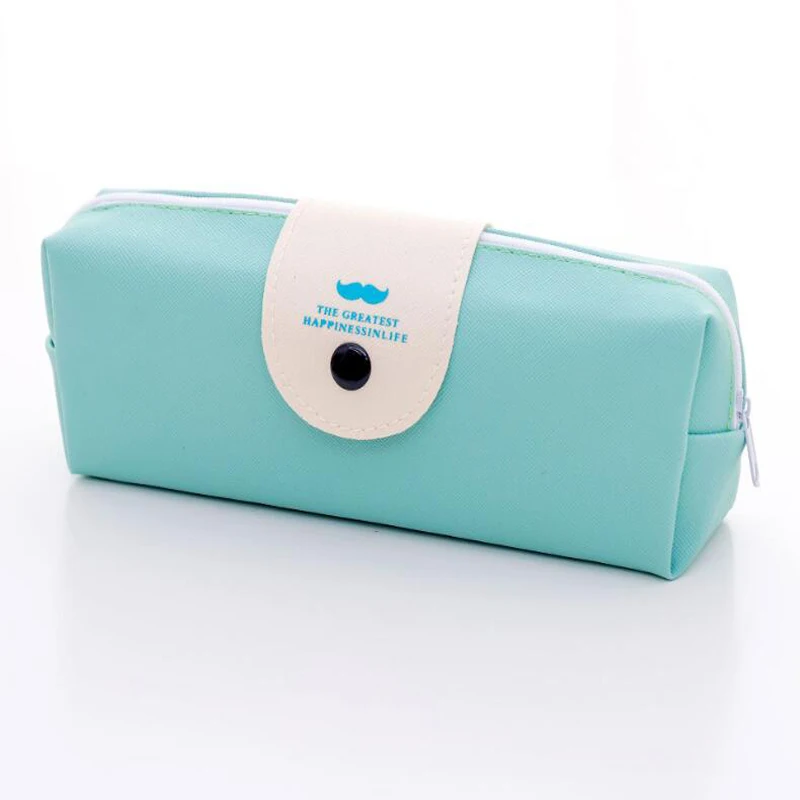 Estojo escolar kawaii, estojo para lápis e de barba, quadrado e