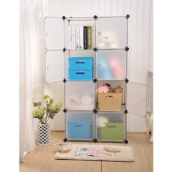 

DIY Cube Storage Cabinet Connector Wardrobe Creative Assembly Organizer Transparent Toy Snack Storage Shelf Simple Closet