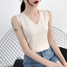 Свитер, жилет, Женский пуловер, без рукавов, v-образный вырез,, стиль, сплошной цвет, снаружи, Вязанный свитер, Корейская одежда, vestidos JLD921