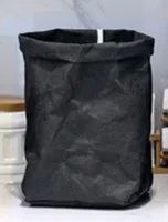 Black-XL Многофункциональная сумка для хранения из крафт-бумаги, креативная натуральная моющаяся Бытовая Кухня, хозяйственные продукты, украшения, органайзер, сумки - Цвет: Black-XL