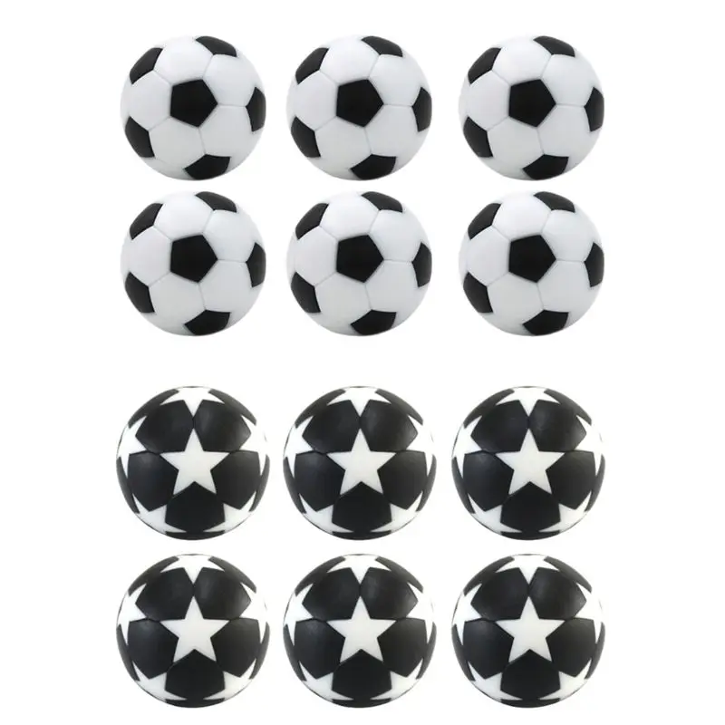 6pcs 32mm Table Soccer Foosball Fussball Football Machine Accessories Replacements Mini Black and White Ball Kids Indoor Games