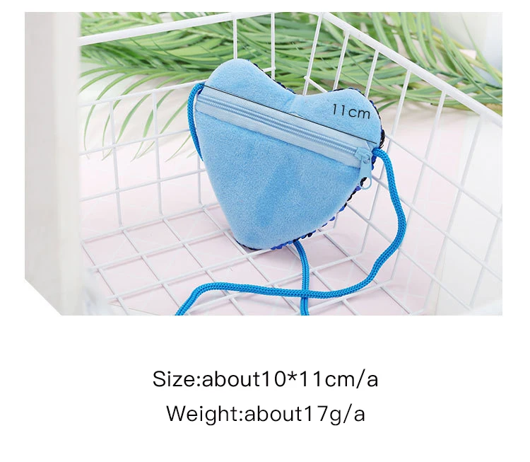 Модная детская сумка-портмоне с блестками и сердечком для маленьких девочек