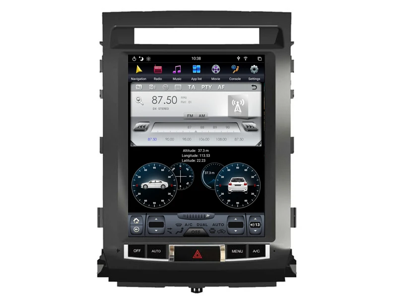 Китай хороший Tesla Android 8,1 навигация для TOYOTA LAND CRUISER 2008- Bluetooth радио gps Мультимедиа PX6 процессор