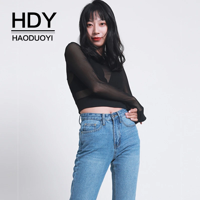HDY Haoduoyi 2019 Новое поступление Ins рыболовная сеть Высокая талия плотная Сетчатая