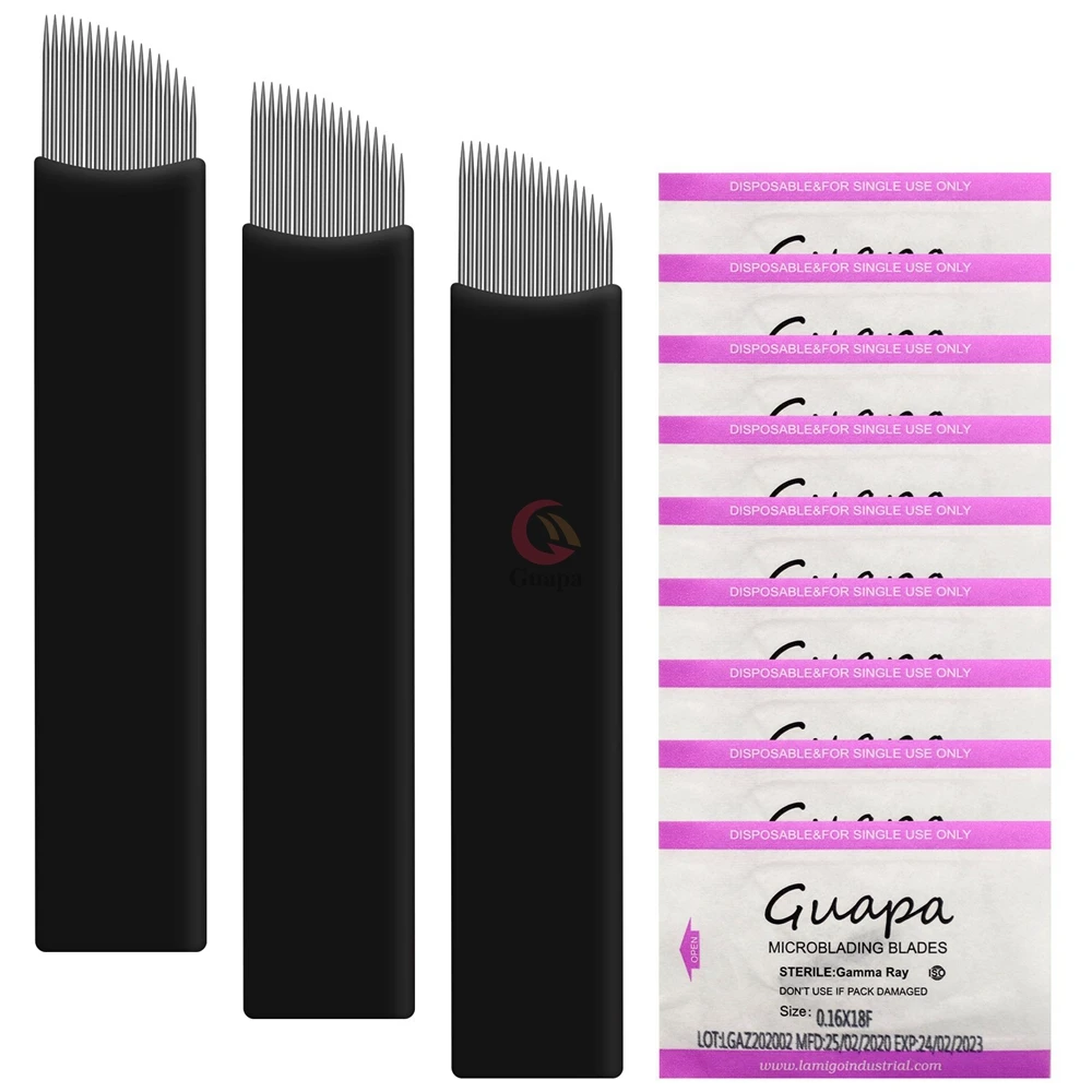Quality Disposable Eyebrow Microblading Needles Blade 18 Nano Extremely Sharpen Tattoo Blade for Natural Brows Technique