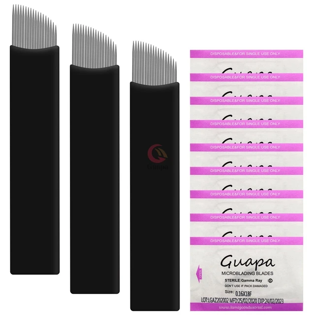 Quality Disposable Eyebrow Microblading Needles Blade 18 Nano Extremely Sharpen Tattoo Blade for Natural Brows Technique
