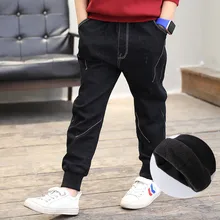 Детская одежда для мальчиков; стиль; зимние вельветовые джинсы; детские брюки в Корейском стиле; плотные ковбойские брюки для больших мальчиков