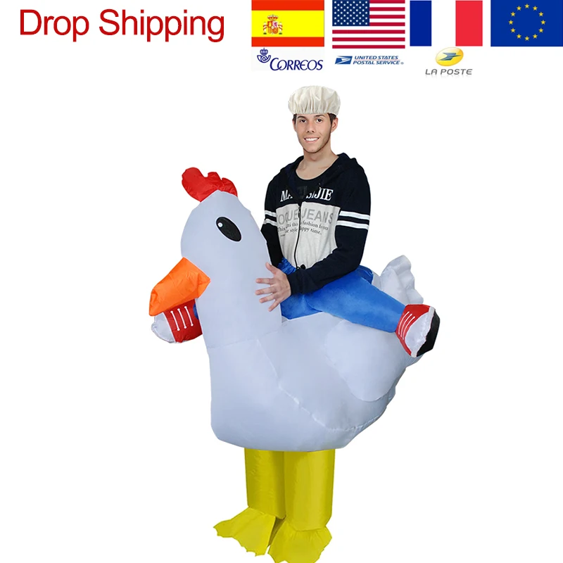 

Inflatable White Chicken Cosplay Costumes For Adult Man Women Blowup Halloween Anime Inflatable Costume Mascot Party Costume