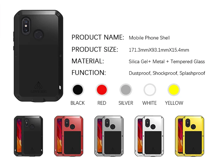 LOVE MEI Алюминиевый металлический чехол для Xiaomi mi 8 чехол мощный Броня ударопрочный спасательный водонепроницаемый чехол для Xiao mi 8 mi 8 M8 Capa Funda