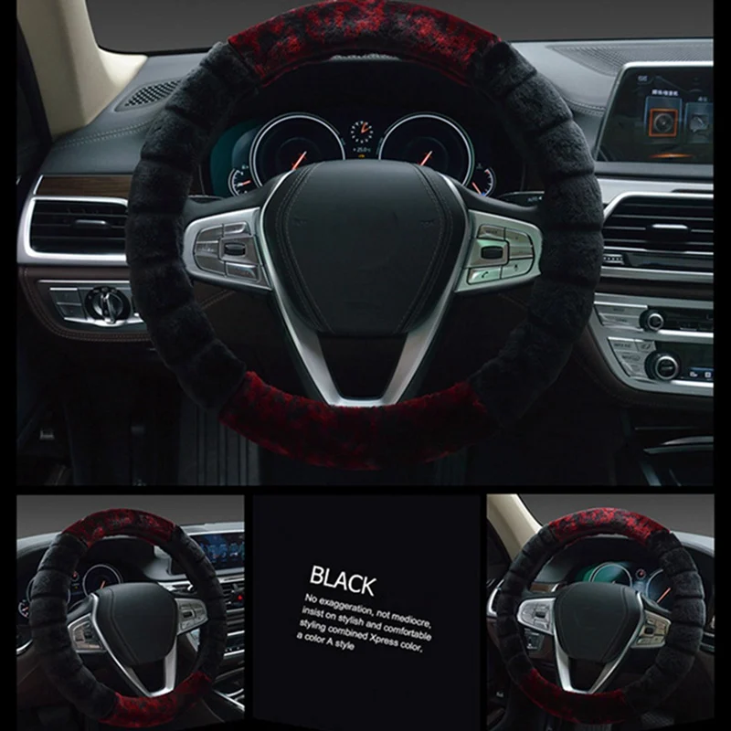 Стиль Автомобильный захват крышка рулевого колеса короткий плюшевый зимний теплый чехол рулевого колеса автомобиля плюшевый всесезонный