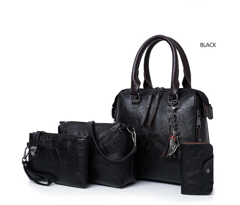 Beibaobao Женская композитная сумка Роскошный кожаный кошелек и сумки известных брендов дизайнерская женская сумка на плечо 4 шт. Дамский комплект