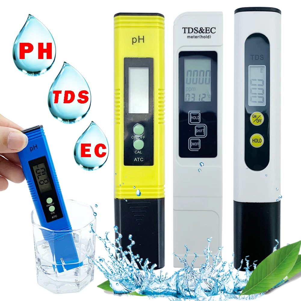 

PH Meter Digital LCD Pen EC Tds Meter Water PH Pool Tester Aquarium PH Test Automatic Calibration Phmetro Water Quality Analyzer