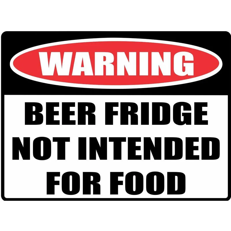 

WARNING Sign BEER FRIDGE NOT INTENDED FOR FOOD Car Sticker Motorcycle Decals Windshield Vinyl Cover Scratches Waterproof PVC