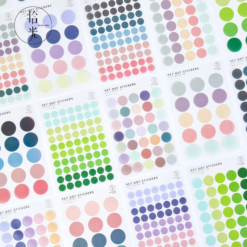 120 Pieces Basic Salt Colored Labels Dot Stickers Round Circle Stickers, 3 Sheets afbeelding