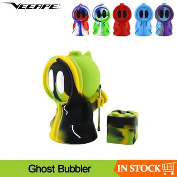 

Hand Pipe Silicone Ghost Bubbler Dab Kit With 1ml Silicone Jar 14mm Glass Bowl Dabber Tool For Wax Smoking Pipe