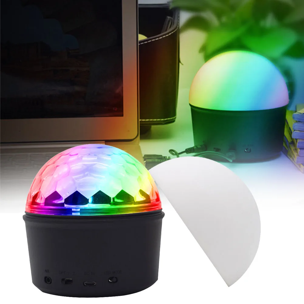

Mini Bluetooth Speaker Wedding Party Effect USB Charging LED Disco Ball Light Sound Activated KTV Home DJ Christmas Rotating
