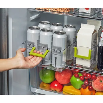 

New Clear Plastic Refrigerator Food Drink Organizer Bins Fruit Storage Box with Handle,for Kitchen Pantry