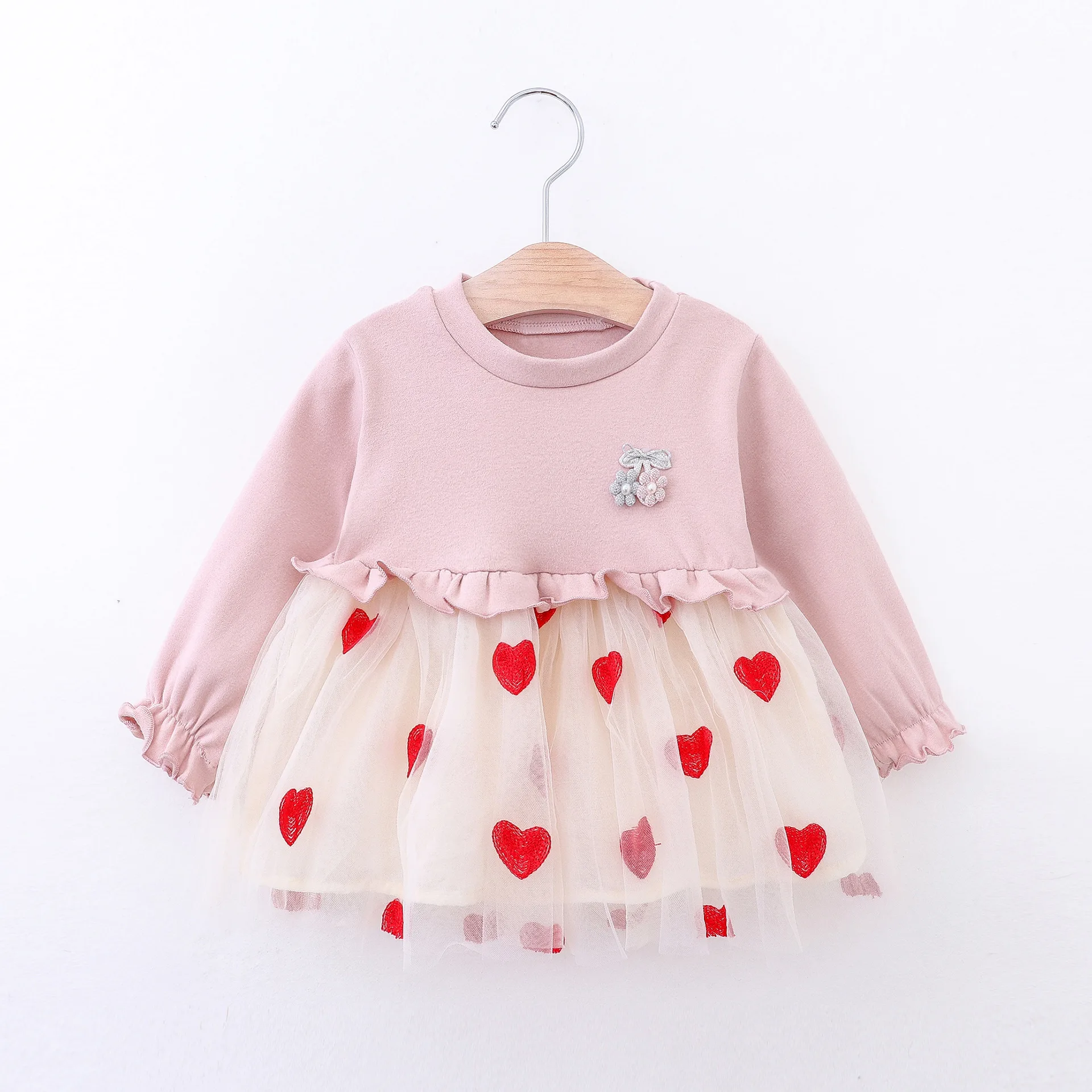5 Pink Весеннее платье для малышей, платье с длинными рукавами для младенцев, платья принцессы для маленьких девочек, модная одежда в клетку с ромашками и отложным воротником для маленьких девочек - Цвет: 5 Pink