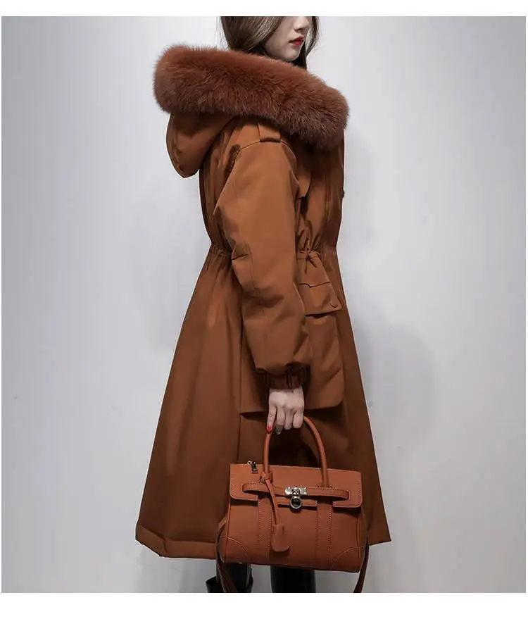 Новинка зимы, модное пальто с хлопковой подкладкой большого размера, Женская Толстая Теплая стеганая длинная куртка, хлопковая парка Casaco Mujer K434