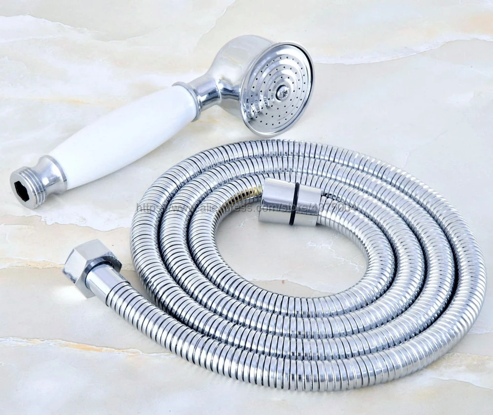 

Polished Chrome Bathroom Hand Held Shower Sprayer Head hand shower Hose 1.5m Connection Bathroom Accessory Nhh027