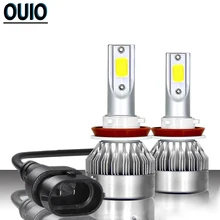 2PCS C6 Max Car Led Headlight Kit LED H4 LED H7 H11 H13 H1 H3 9004 9005 9006 COB 6000K 72W 3800LM Hi/Lo Beam Turbo Light Bulbs