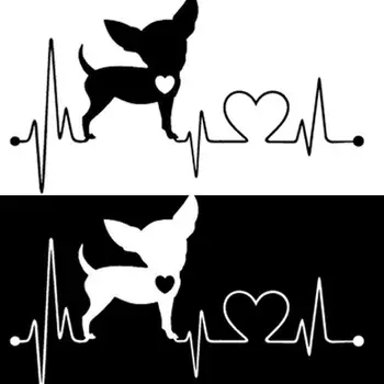 

Cute Cartoon Electrocardiogram Heart Dog Car Styling Window Sticker Decal Decor Auto Stickers Accessories