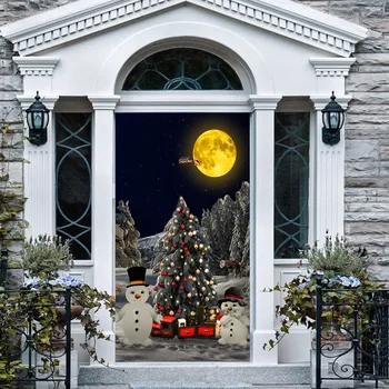 

Bzoosio wall sticker room stickers Christmas Decoration Door Stickers 3D Simulation Removable Waterproof Wall free delivery D4