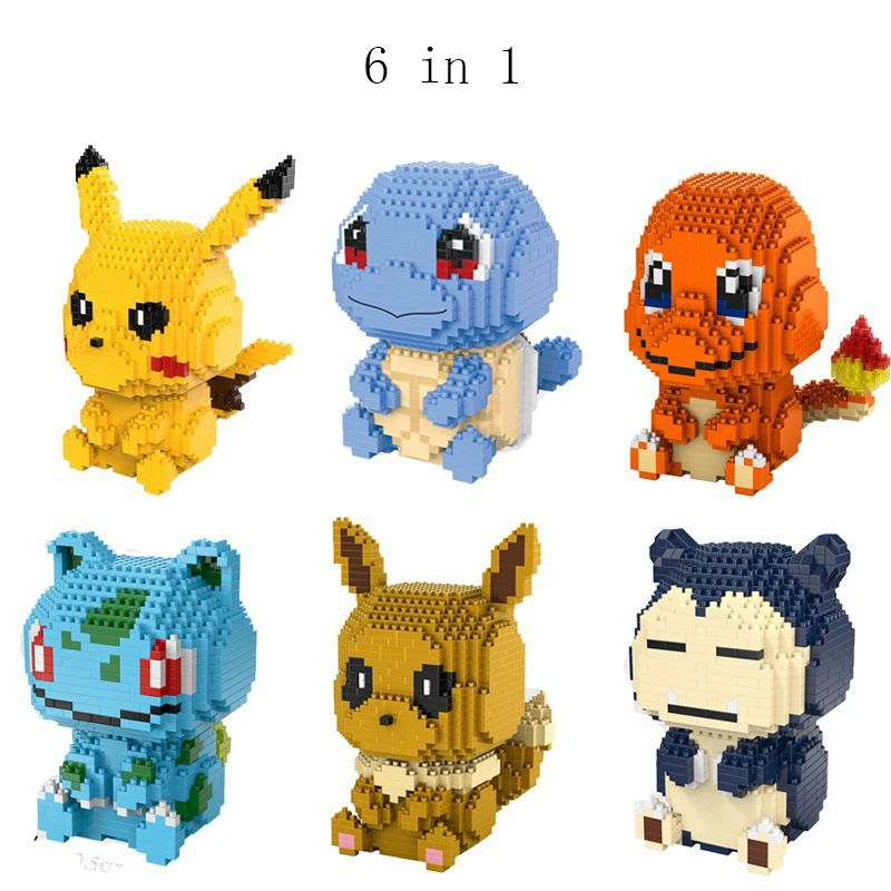 

2020 new classic movie mini cartoon character PokÃ©mon Pikachu building block model set children's toy gift