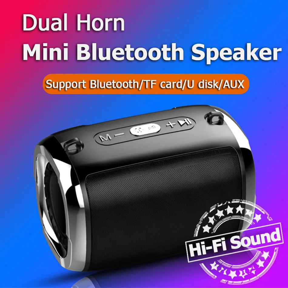 Перезаряжаемый беспроводной динамик с двумя рожками s сабвуфер громкий