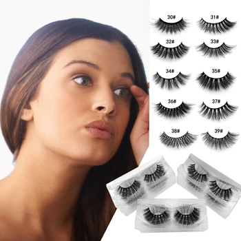 

10Pairs False Eyelashes Natural/Thick Long Handmade 3D Mink Hair Eye Lashes Tool for Household Women Beauty Decor